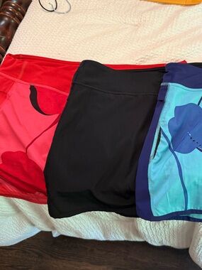 Patagonia Women's Athletic Skorts - Red, Black, Blue